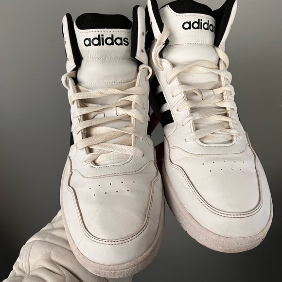 Adidas White and Black High-Tops - Picture 2 of 6